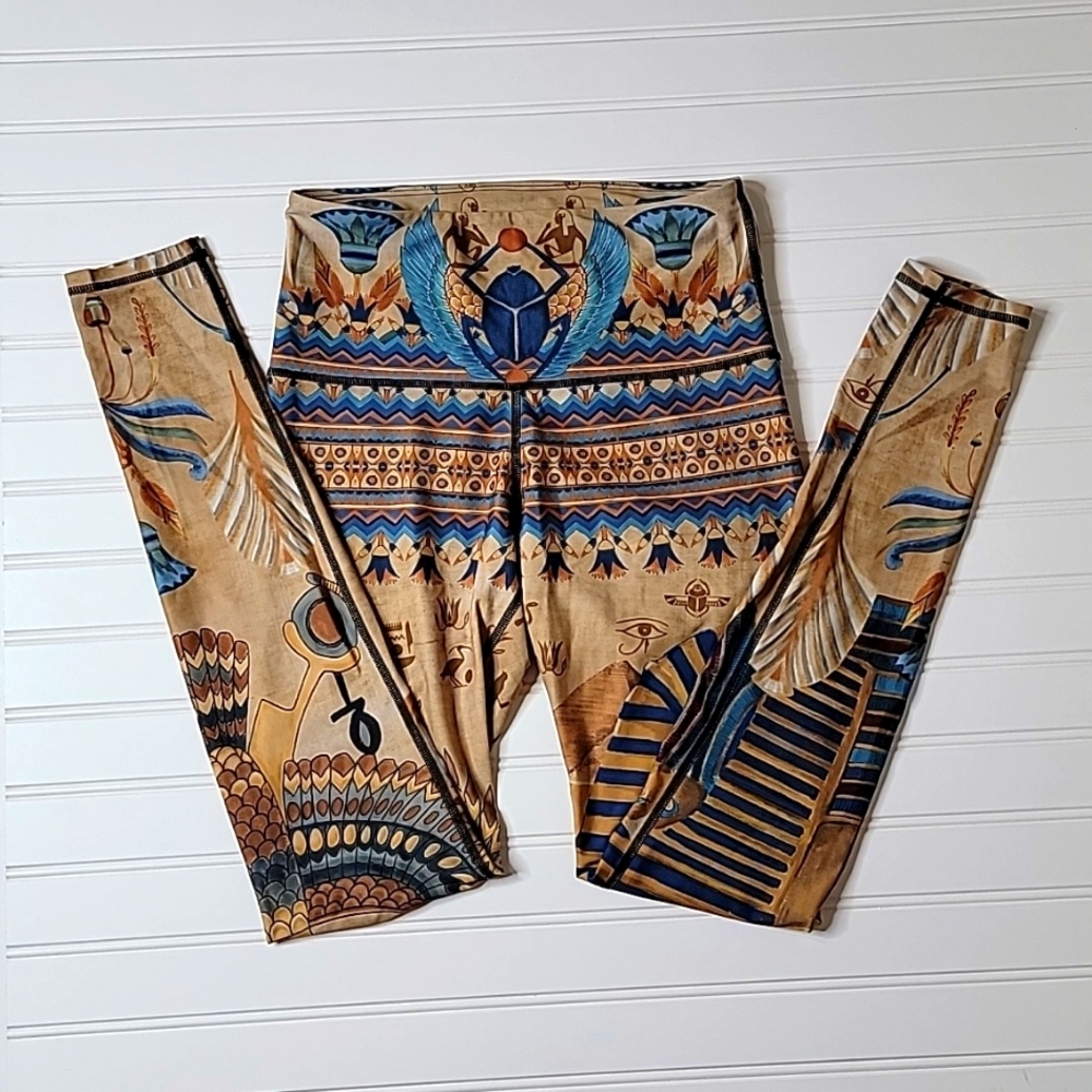 Yoga Democracy Leggings with Egyptian Symbols